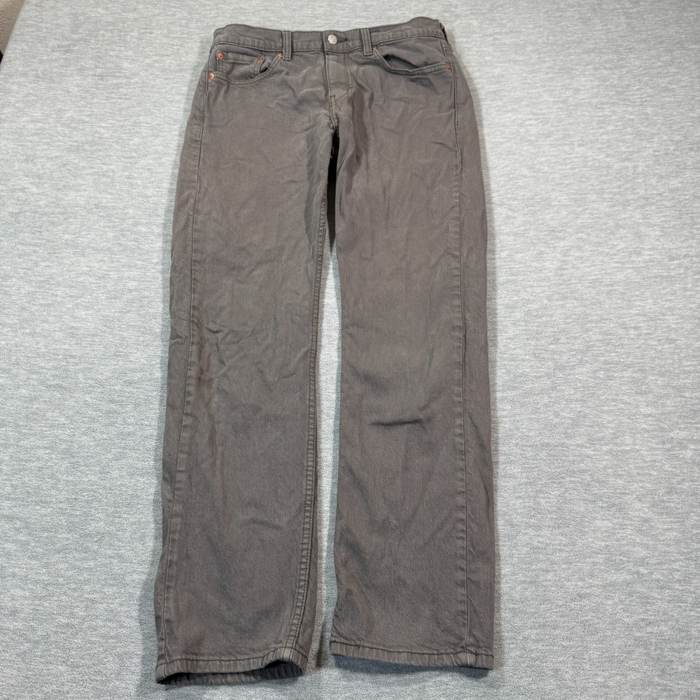 Levis 505 Jeans Mens 30x30 Gray Regular Straight Light‎ Wash Denim